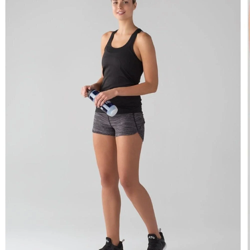 Lululemon Speed Short Bit Point Ice Grey Black size‎ 10 W7A19S